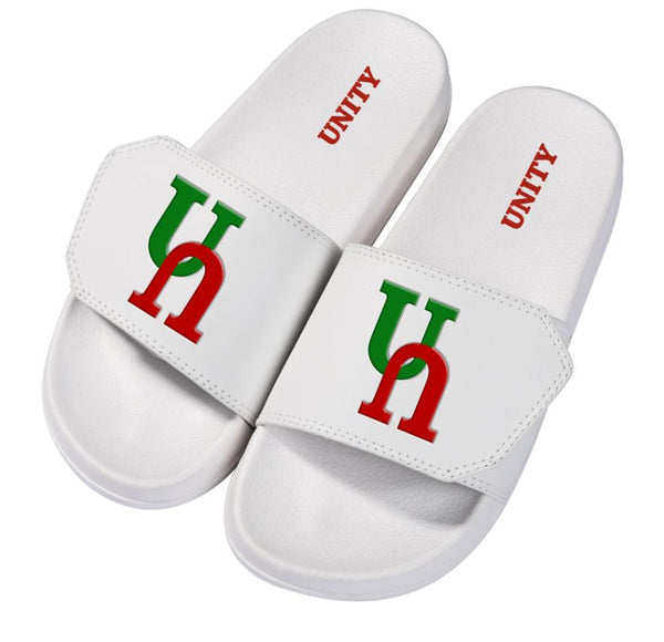 White Velcro Unity Slides Full Color