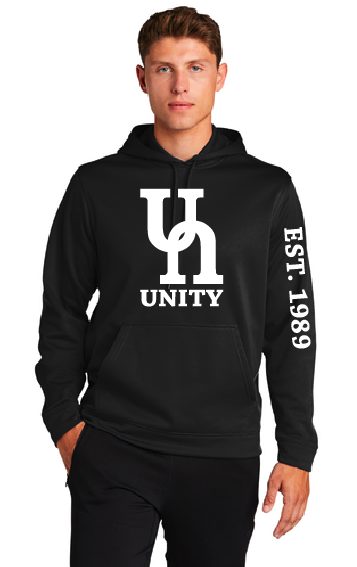 Unity Sport-Tek® Sport-Wick® Fleece Hooded Pullover White Logo EST