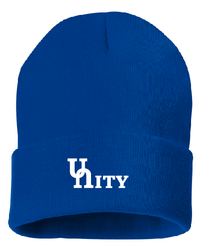 Royal Beanie with Cuff (White Design)