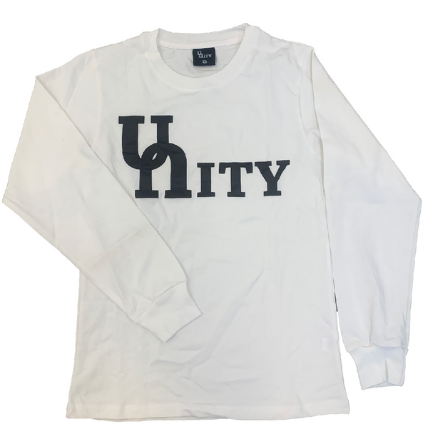 Men's Long Sleeve Tee White with Black Logo